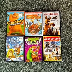 Set of 6 KIDS DVDs- Scooby Doo, Garfield